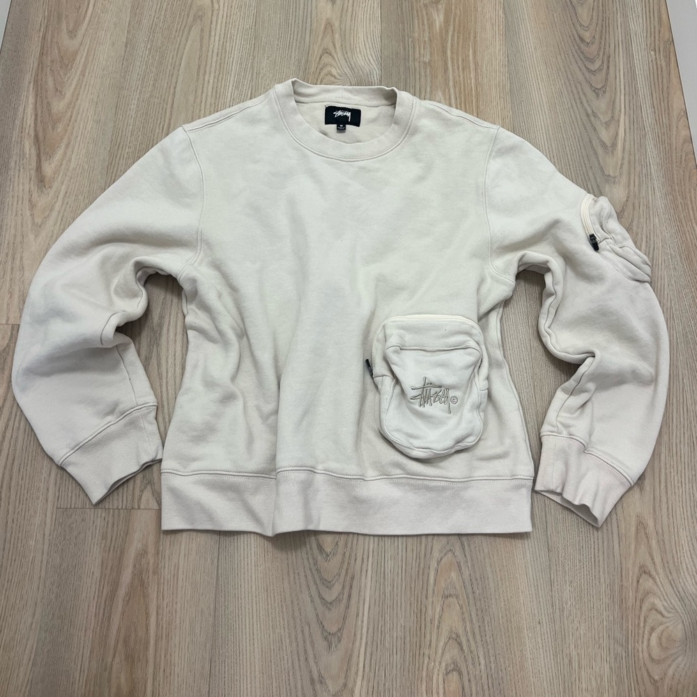 Stussy Sweatshirt Mens M Crew Logo Crewneck Streetwear Hype Skate Surf